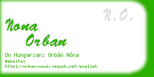 nona orban business card